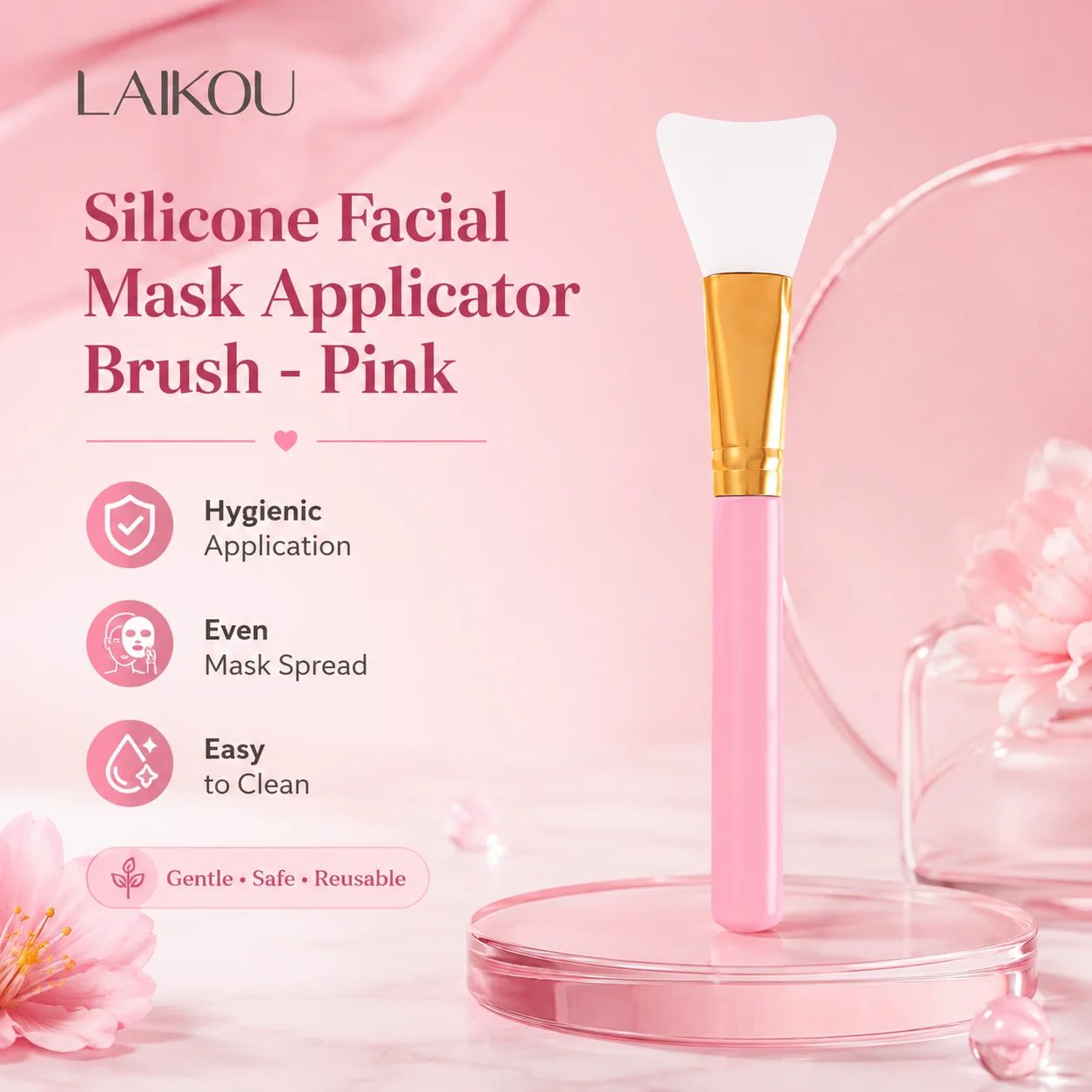 Laikou Silicone Facial Mask Applicator Brush - Pink - Image 2