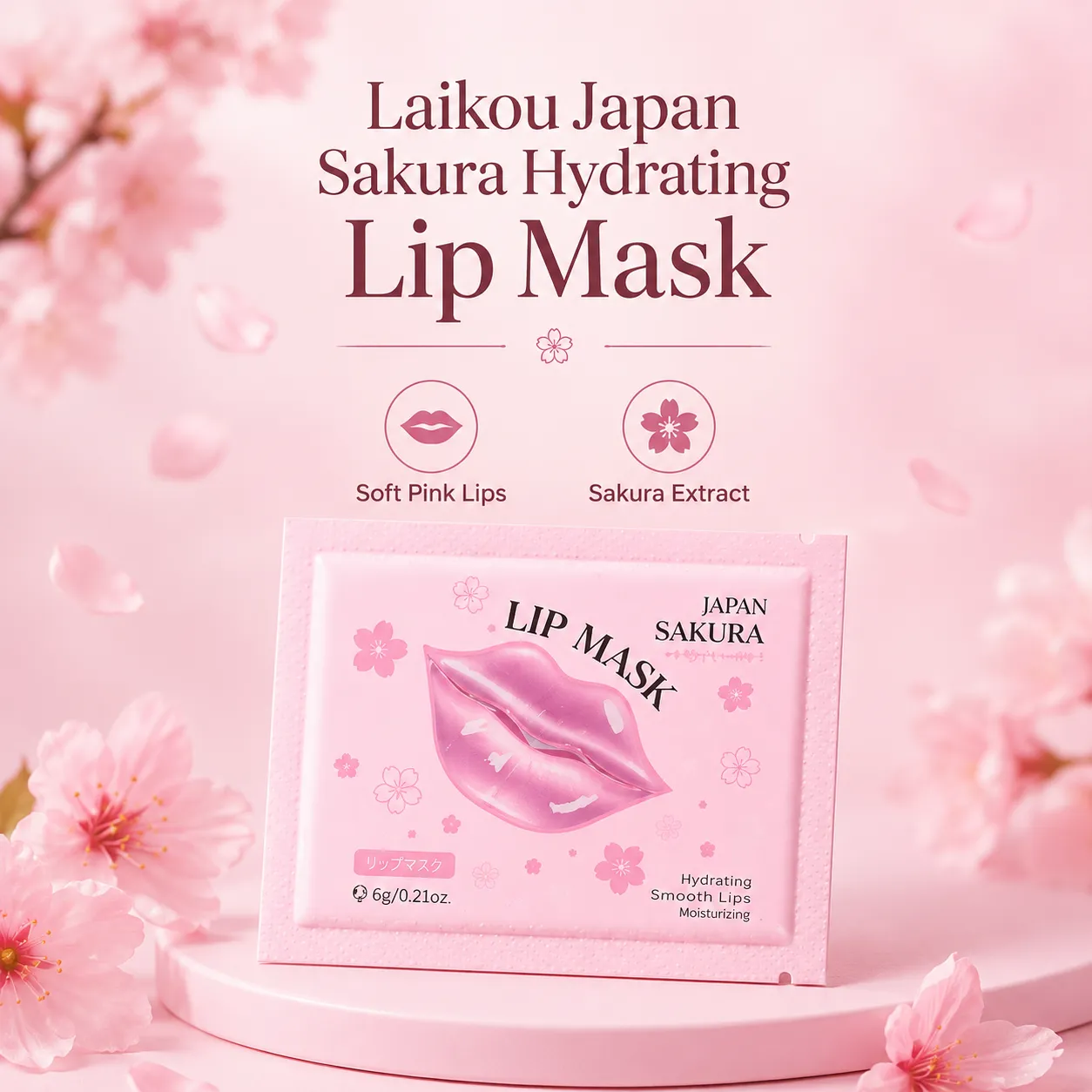 Laikou Japan Sakura Hydrating Lip Mask 6g (Smooth Lip Lines) - Image 4